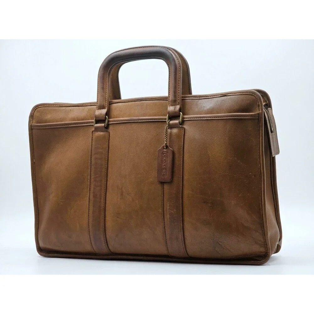 ​Vintage Coach Metropolitan Leather Briefcase 5090 British Tan USA Laptop Bag